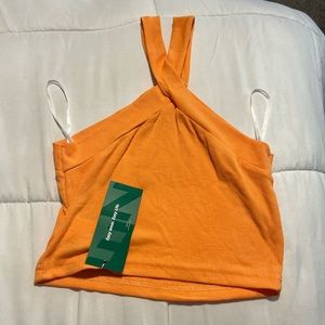 orange cross shein tank top NWT